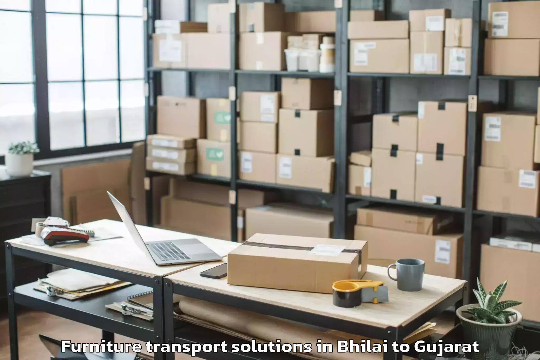 Affordable Bhilai to Jhalod Furniture Transport Solutions